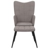 Chaise de relaxation avec tabouret Taupe Tissu 