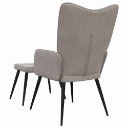 Chaise de relaxation avec tabouret Taupe Tissu 