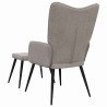 Chaise de relaxation avec tabouret Taupe Tissu 
