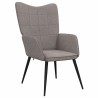 Chaise de relaxation avec tabouret Taupe Tissu 