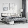 Cadre de lit métal sans matelas avec tête de lit noir 193x203cm 