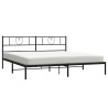 Cadre de lit métal sans matelas avec tête de lit noir 193x203cm 