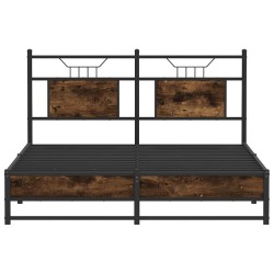 Cadre de lit sans matelas chêne fumé 137x190 cm bois ingénierie 