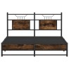 Cadre de lit sans matelas chêne fumé 137x190 cm bois ingénierie 