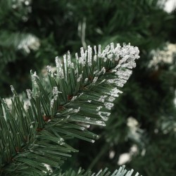 Sapin de Noël avec pommes de pin et paillettes blanches 210 cm 