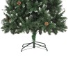 Sapin de Noël avec pommes de pin et paillettes blanches 210 cm 