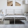 Cadre de lit métal sans matelas et pied de lit blanc 135x190 cm 