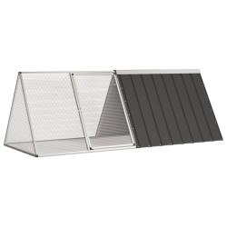 Cage pour lapin Anthracite 201,5x80,5x71 cm Acier galvanisé 