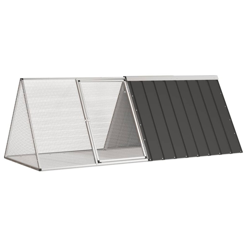 Cage pour lapin Anthracite 201,5x80,5x71 cm Acier galvanisé 