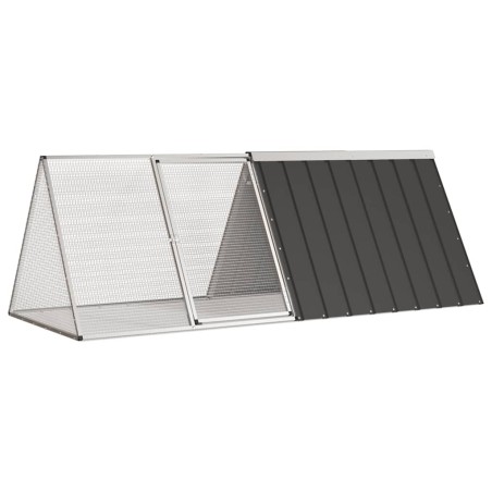 Cage pour lapin Anthracite 201,5x80,5x71 cm Acier galvanisé 