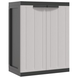 Armoire de rangement d'extérieur gris et noir 65x37x85 cm PP 