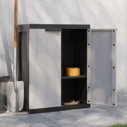 Armoire de rangement d'extérieur gris et noir 65x37x85 cm PP 