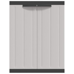 Armoire de rangement d'extérieur gris et noir 65x37x85 cm PP 