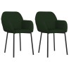 Chaises à manger lot de 2 Vert foncé Velours 