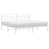 Cadre de lit métal sans matelas et tête de lit blanc 183x213 cm 