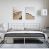 Cadre de lit métal sans matelas et tête de lit blanc 183x213 cm 