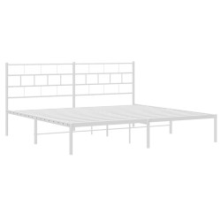 Cadre de lit métal sans matelas et tête de lit blanc 183x213 cm 