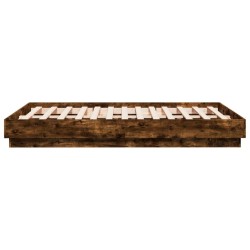 Cadre de lit sans matelas chêne fumé 120x190 cm 