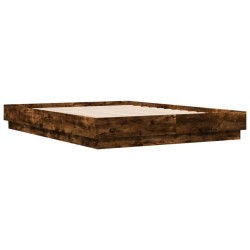 Cadre de lit sans matelas chêne fumé 120x190 cm 