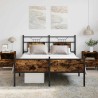 Cadre de lit sans matelas chêne fumé 140x190 cm bois ingénierie 