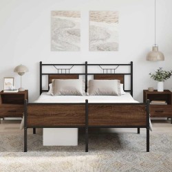 Cadre de lit sans matelas chêne marron 140x190 cm 