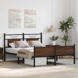 Cadre de lit sans matelas chêne marron 140x190 cm 