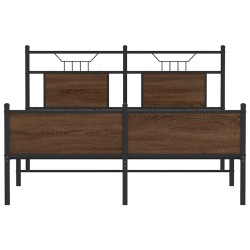 Cadre de lit sans matelas chêne marron 140x190 cm 