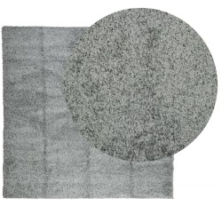 Tapis shaggy PAMPLONA poils longs moderne vert 240x240 cm 