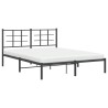 Cadre de lit métal sans matelas avec tête de lit noir 150x200cm 