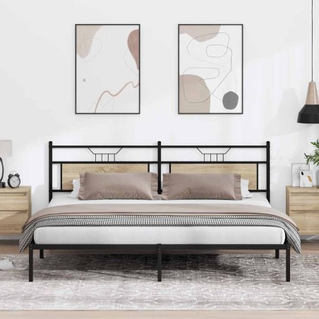 Cadre de lit sans matelas chêne sonoma 200x200 cm 