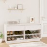 Armoire à chaussures Blanc 110x34x52 cm Bois de pin massif 