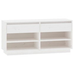 Armoire à chaussures Blanc 110x34x52 cm Bois de pin massif 
