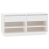 Armoire à chaussures Blanc 110x34x52 cm Bois de pin massif 