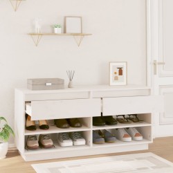 Armoire à chaussures Blanc 110x34x52 cm Bois de pin massif 
