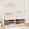 Armoire à chaussures Blanc 110x34x52 cm Bois de pin massif 