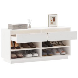 Armoire à chaussures Blanc 110x34x52 cm Bois de pin massif 