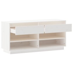 Armoire à chaussures Blanc 110x34x52 cm Bois de pin massif 