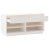 Armoire à chaussures Blanc 110x34x52 cm Bois de pin massif 