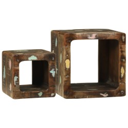 Unité TV 36x36x30 cm en bois récupéré massif 