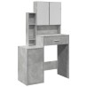 Coiffeuse avec armoire gris béton 80x35x132 cm 
