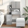 Coiffeuse avec armoire gris béton 80x35x132 cm 