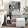 Coiffeuse avec armoire gris béton 80x35x132 cm 