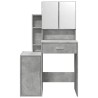 Coiffeuse avec armoire gris béton 80x35x132 cm 