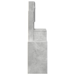 Coiffeuse avec armoire gris béton 80x35x132 cm 