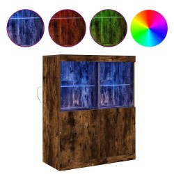 Buffet chêne fumé 81x37x100 cm bois d'ingénierie 