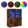 Buffet chêne fumé 81x37x100 cm bois d'ingénierie 