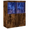 Buffet chêne fumé 81x37x100 cm bois d'ingénierie 