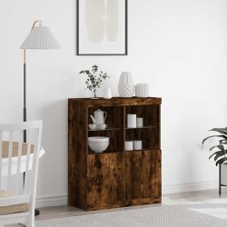 Buffet chêne fumé 81x37x100 cm bois d'ingénierie 