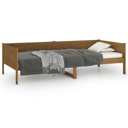 Lit de jour sans matelas marron miel bois pin massif 80x200 cm 