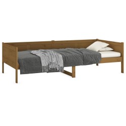 Lit de jour sans matelas marron miel bois pin massif 80x200 cm 